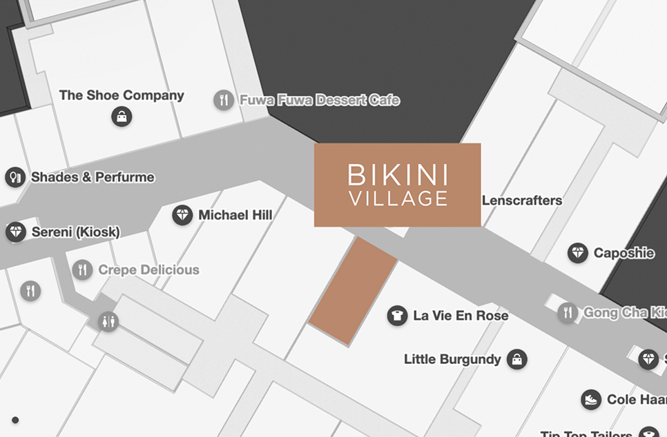 Carte de Cross Iron Mills - où trouver la boutique Bikini Village