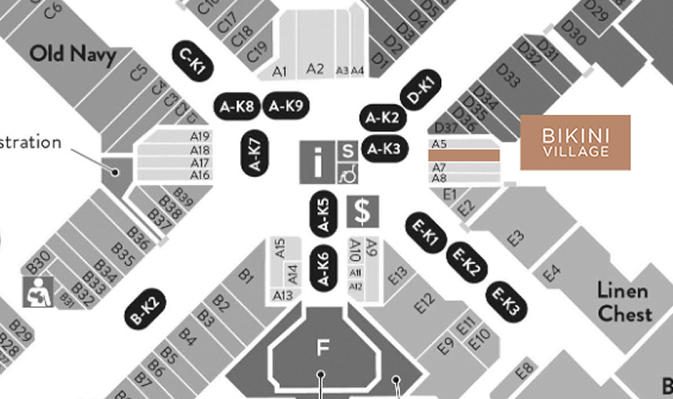 Map of Carrefour Angrignon - Where to find Bikini Village