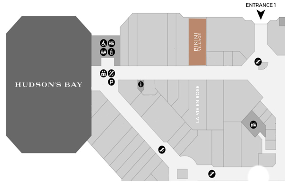 Carte de Place Orleans - où trouver la boutique Bikini Village