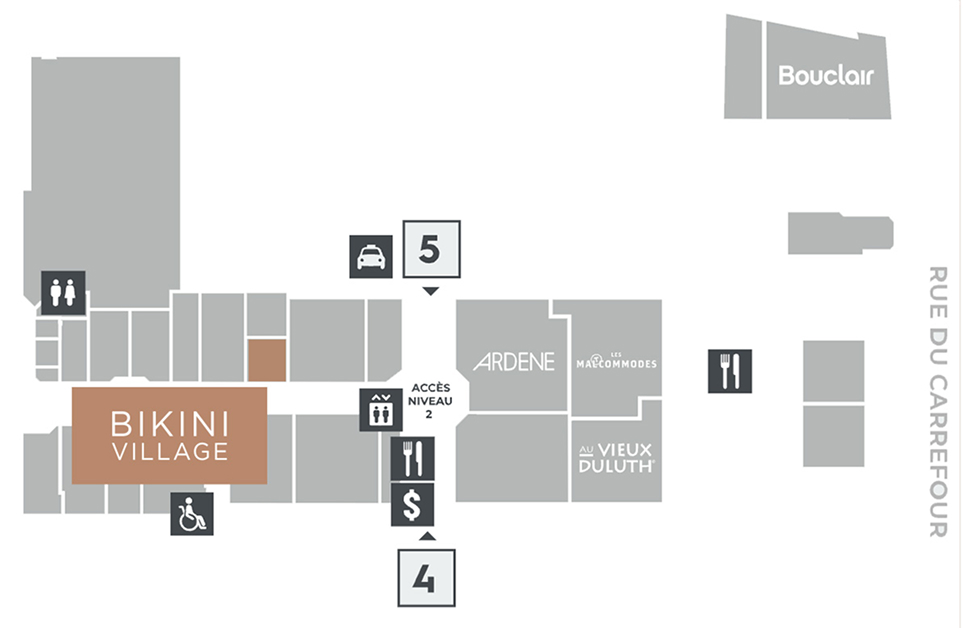Map of Promenades Beauport - Where to find Bikini Village