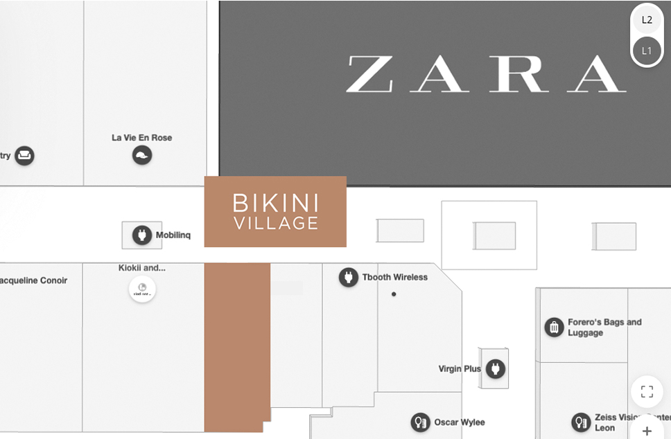 Carte de Richmond Centre - où trouver la boutique Bikini Village