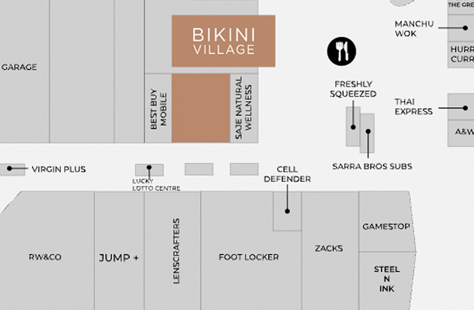Carte du Devonshire Mall - où trouver la boutique Bikini Village