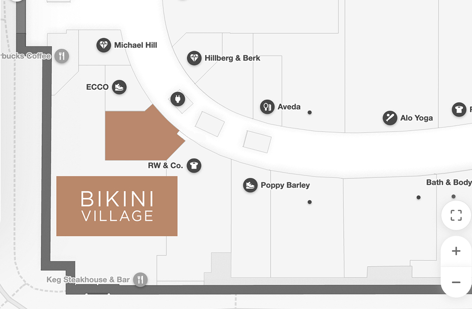 Carte du Market Mall - où trouver la boutique Bikini Village