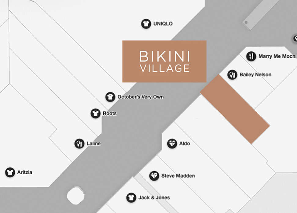 Carte du Scarborough Town Centre - où trouver la boutique Bikini Village
