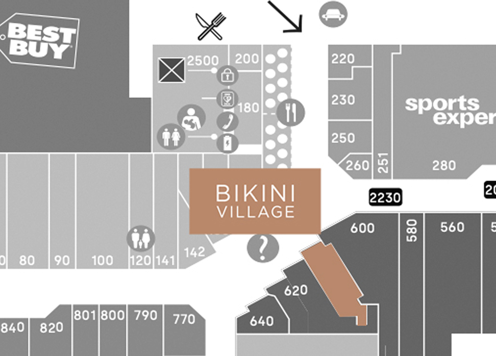 Map of Carrefour Richelieu - Where to find Bikini Village