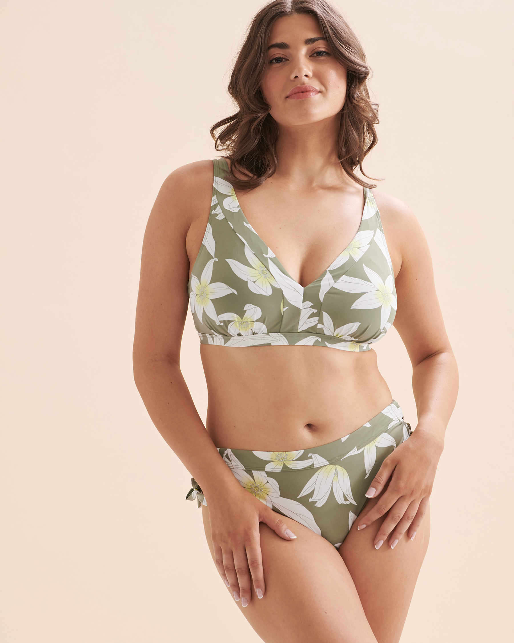 EAU DE SEA Haut de bikini bralette bonnet D vert floral Vert floral 01200068 - View1