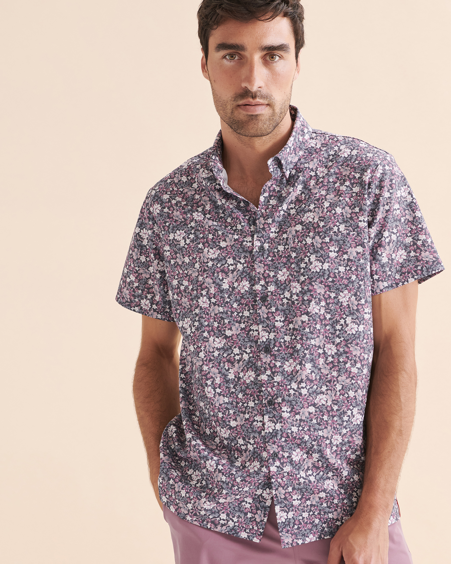 HAMABE Short Sleeve Shirt Floral ditsy 04100014 - View1