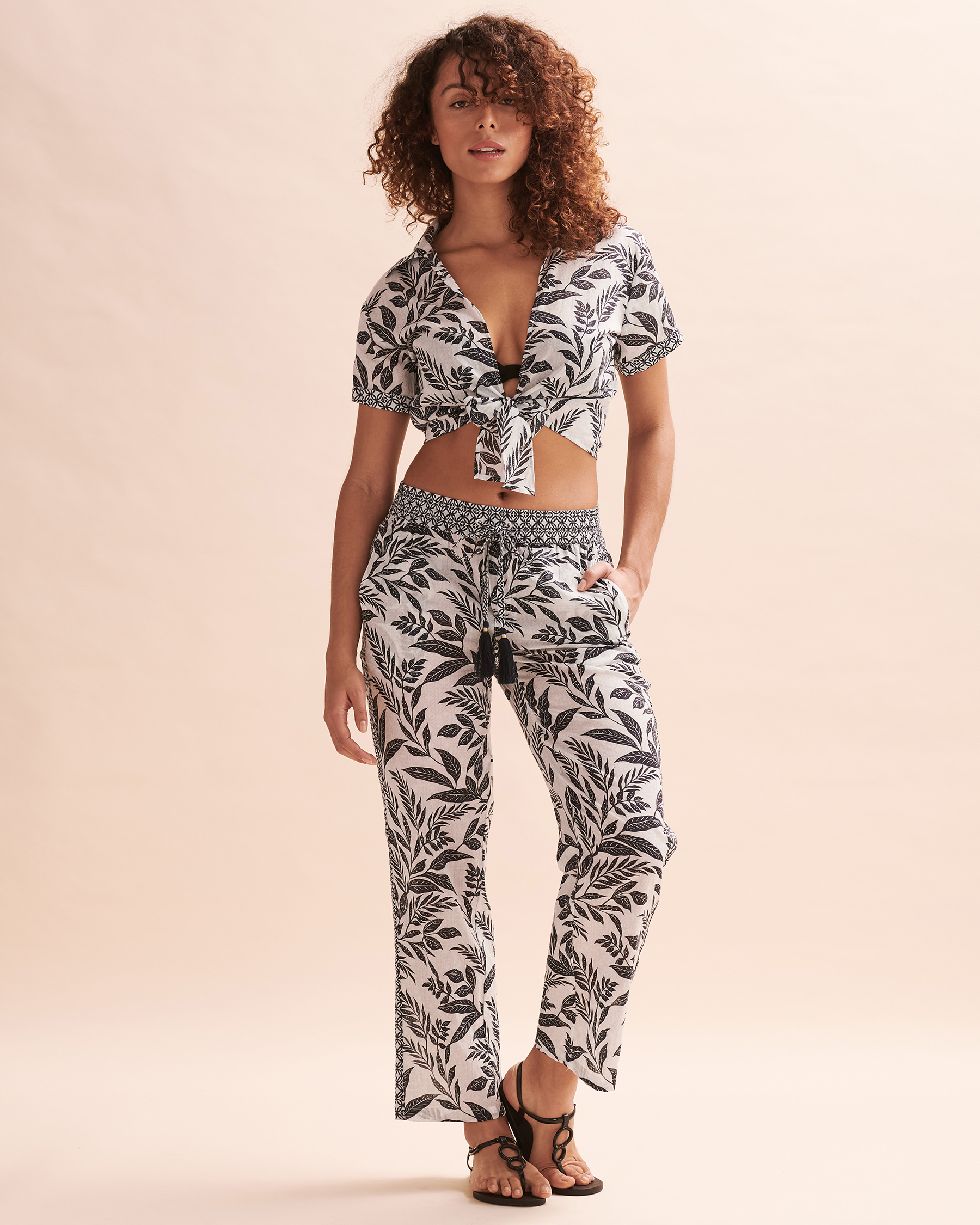 ECHO DESIGN Casablanca Pants Navy print EB0343 - View1