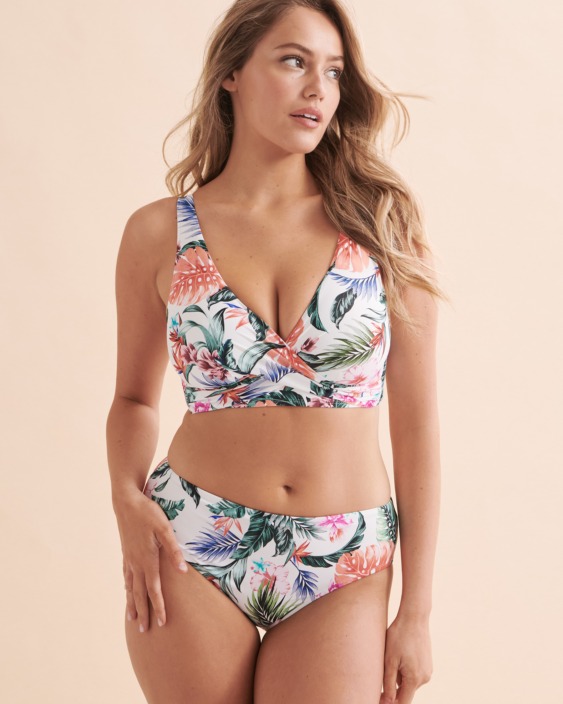 JANTZEN Haut de bikini plongeant Vera Hawaiian Terrace Tropical multicolore JZ24430B - View1