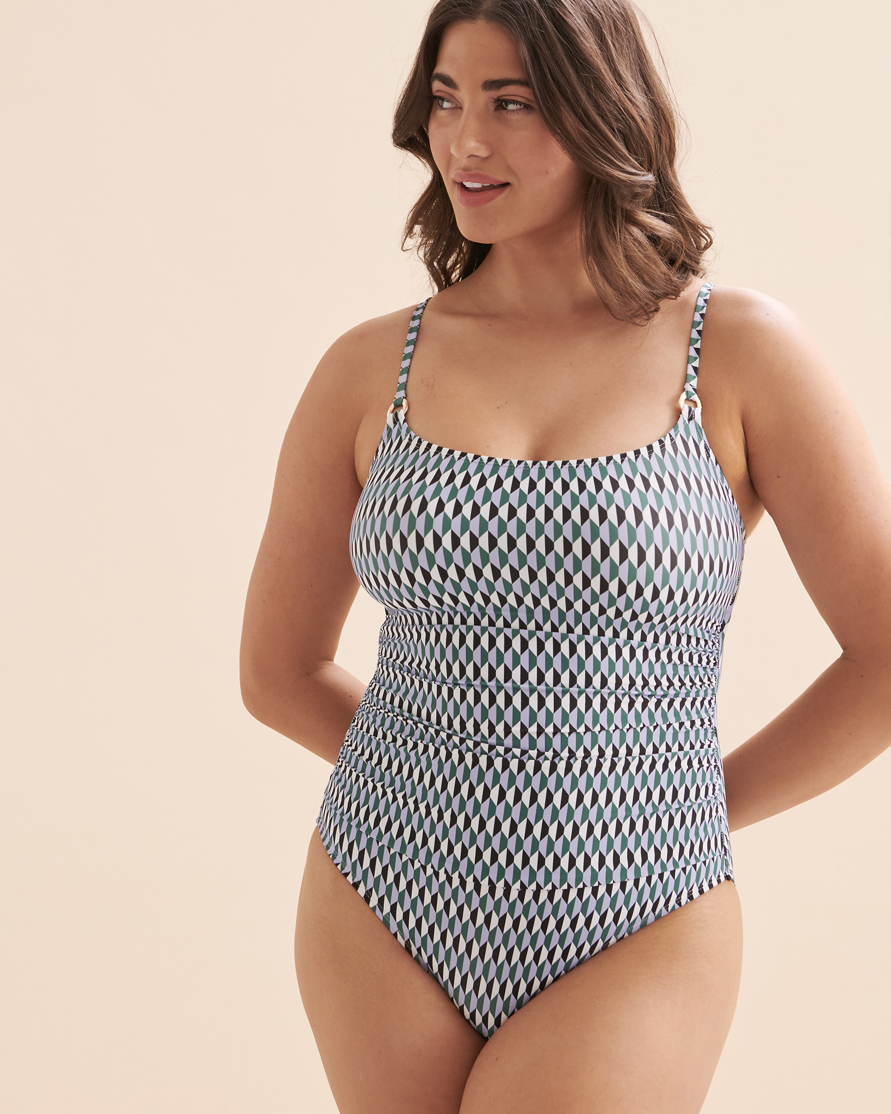 ANNE COLE Boardwalk Geo One-piece Swimsuit Geometric Blue 24MO05771 - View1