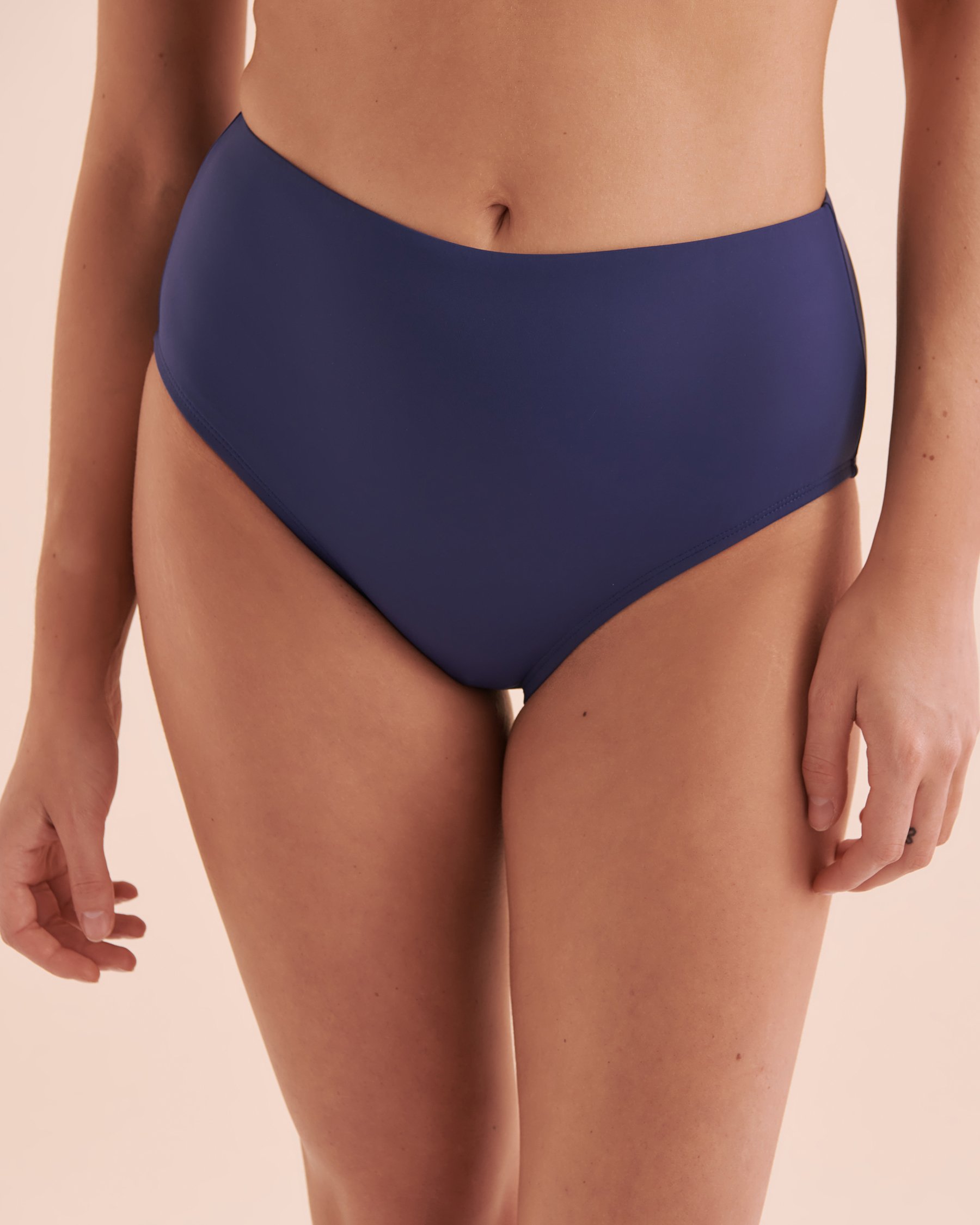 JANTZEN Bas de bikini taille haute Solid Bleu foncé JZ23171H - View1